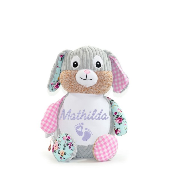 Kuscheltier Hase bestickt mit Namen